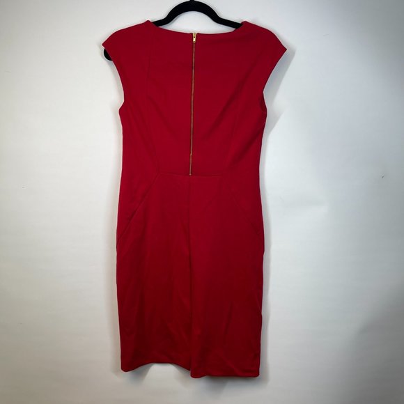 The Limited Women's Red Cap Sleeve Fit & Flare Knee Length Dress Size 4 - Picture 4 of 4